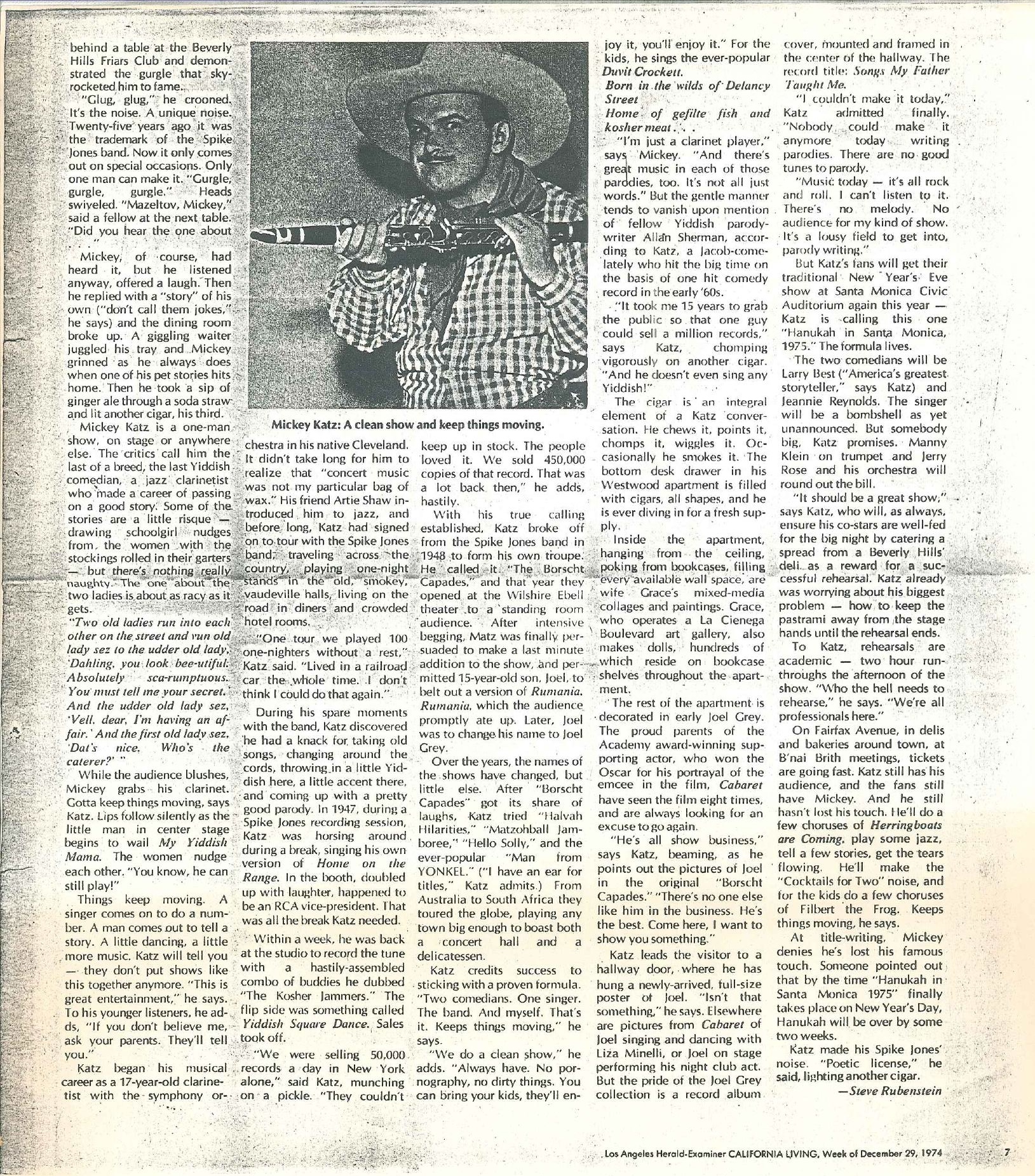 0022NC_Part of a profile on MK, LA Herald-Examiner, 12_29_74_Clippings