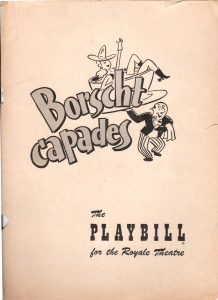 0001PB Borscht Capades Playbill for the Royal Theatre, front page_1951 (1)